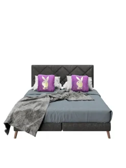 Playboy Betten & Matratzen<Boxspringbett "AUDREY" in Anthrazit - 140x200 cm