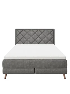 Playboy Betten & Matratzen<Boxspringbett "AUDREY" in Anthrazit - 140x200 cm