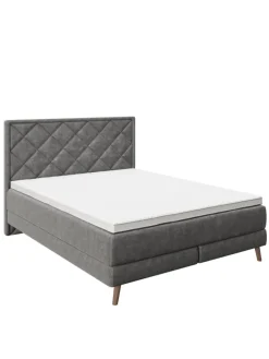 Playboy Betten & Matratzen<Boxspringbett "AUDREY" in Anthrazit - 140x200 cm