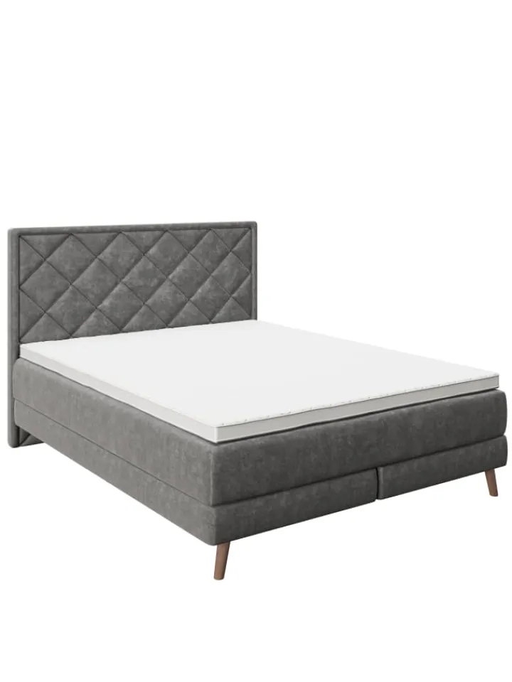 Playboy Betten & Matratzen<Boxspringbett "AUDREY" in Anthrazit - 140x200 cm