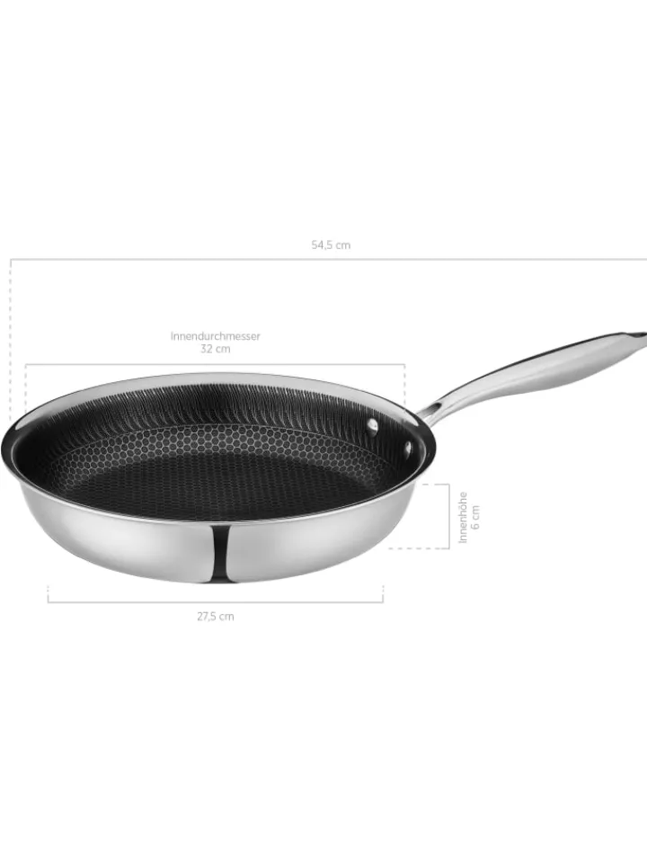 Mäser Kochgeschirr<Bratpfanne, Edelstahl Hestia in Schwarz / Silber