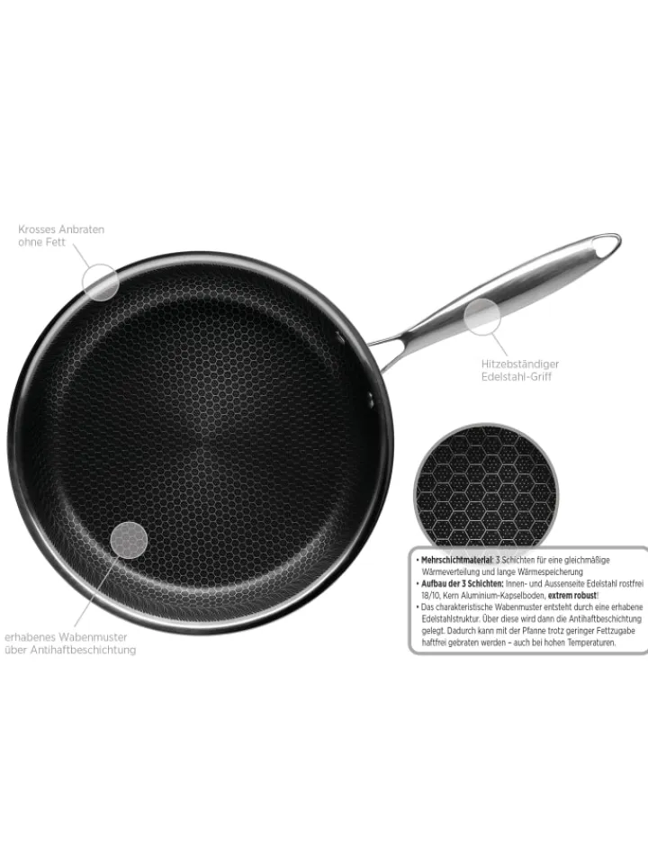 Mäser Kochgeschirr<Bratpfanne, Edelstahl Hestia in Schwarz / Silber