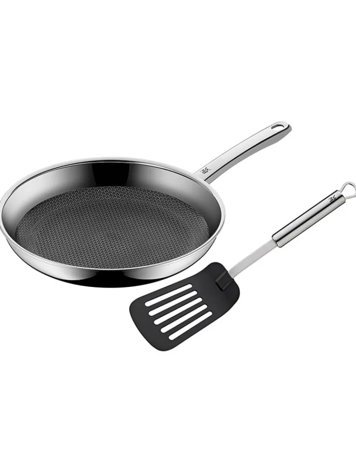 WMF Kochgeschirr<Bratpfanne mit Pfannenwender in Silber - Ø 28 cm