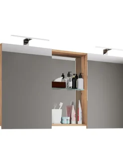 VCM Badmöbel<Breiter Spiegelschrank Spiegel Budasi mit Ablage in Honig-Eiche