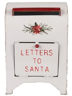 Clayre & Eef Wohndekoration<Briefkasten in Weiß/ Rot - (B)20 x (H)30 cm
