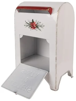 Clayre & Eef Wohndekoration<Briefkasten in Weiß/ Rot - (B)20 x (H)30 cm