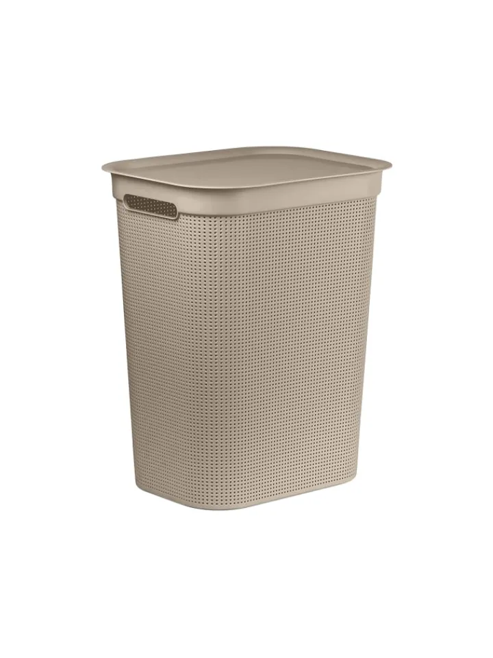Rotho Wäschekörbe & -Ständer<Brisen Wäschebox 50l mit Deckel und Griffe in Cappuccino