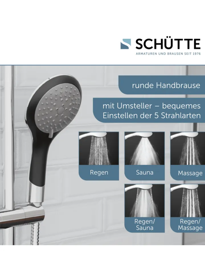 Franz Joseph Schütte Badaccessoires<BROADWAY Handbrause, Schwarz/Chrom