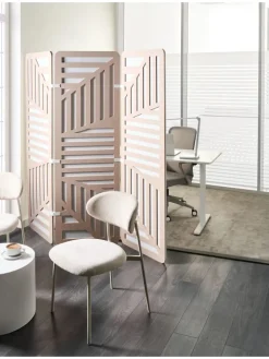 Beliani Paravents<Büro-Raumteiler FUTURA in Beige/Weiß - (W) 180 x (H) 180 x (L) 2 cm
