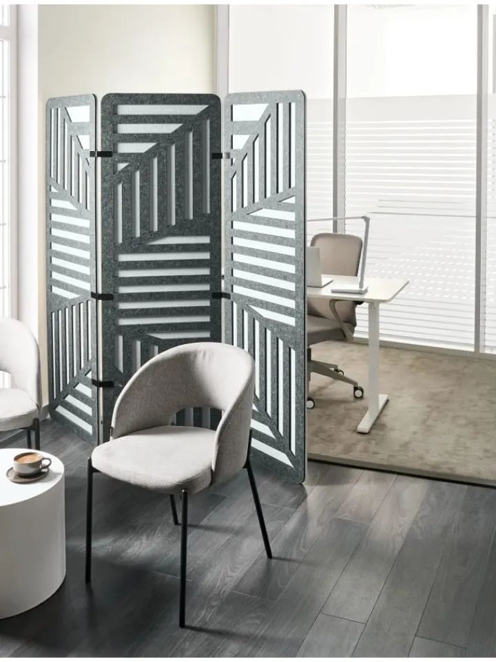 Beliani Paravents<Büro-Raumteiler FUTURA in Grau - (W) 180 x (H) 180 x (L) 2 cm
