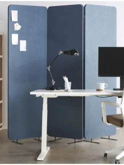 Beliani Paravents<Büro-Raumteiler STANDI in Blau - (W) 184 x (H) 184 x (L) 30 cm