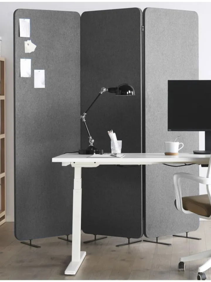 Beliani Paravents<Büro-Raumteiler STANDI in Grau - (W) 184 x (H) 184 x (L) 30 cm