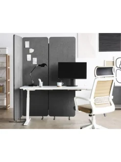Beliani Paravents<Büro-Raumteiler STANDI in Grau - (W) 184 x (H) 184 x (L) 30 cm
