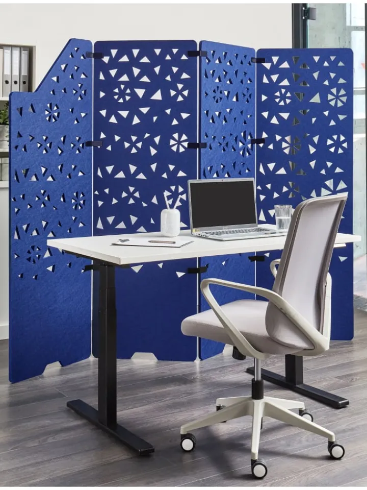 Beliani Paravents<Büro-Raumteiler STARRY in Blau - (W) 240 x (H) 180 x (L) 2 cm