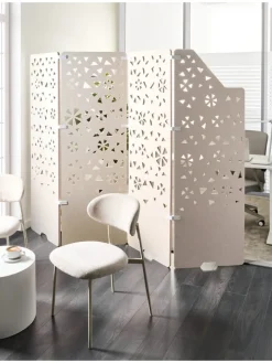 Beliani Paravents<Büro-Raumteiler STARRY in Beige - (W) 240 x (H) 180 x (L) 2 cm