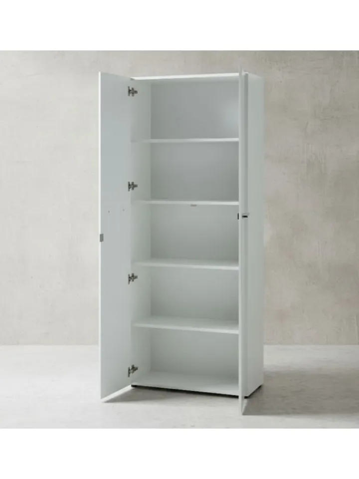 KADIMA DESIGN Möbel-Sets<Büro-Set 2 Schränke & Regal, 240cm breit, Glasfront in Weiß