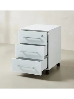 KADIMA DESIGN Möbel-Sets<Büro-Set Schreibtisch Schrank Container Glasfront Modern in Weiß