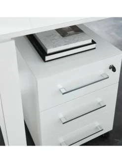 KADIMA DESIGN Möbel-Sets<Büro-Set 5-teilig, Glasfront Soft-Close Modern Büromöbel in Weiß