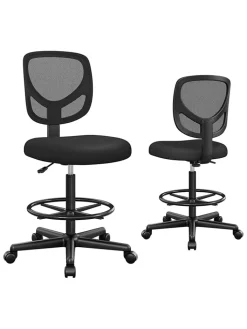 Songmics Sitzmöbel<Bürostuhl in Schwarz - (B)64 x (H)117 x (T)40 cm