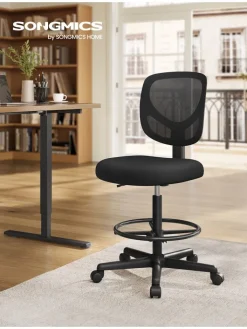 Songmics Sitzmöbel<Bürostuhl in Schwarz - (B)64 x (H)117 x (T)40 cm