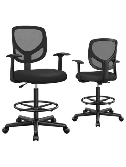 Songmics Sitzmöbel<Bürostuhl in Schwarz - (B)64 x (H)117 x (T)40 cm
