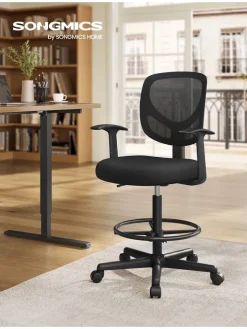 Songmics Sitzmöbel<Bürostuhl in Schwarz - (B)64 x (H)117 x (T)40 cm