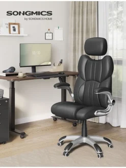 Songmics Sitzmöbel<Bürostuhl in Schwarz - (B)70 x (H)137 cm