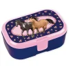 Lutz Mauder Aufbewahren & Servieren<Brotdose "Pferde" in Dunkelblau/ Rosa - (L)16,5 x (B)10,5 x (H)6,5 cm
