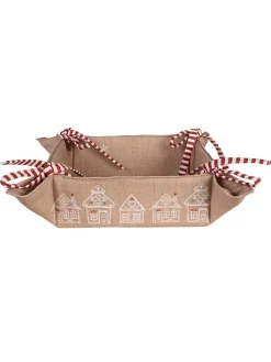 Clayre & Eef Aufbewahren & Servieren<Brotkorb in Hellbraun - (B)35 x (H)35 x (T)8 cm