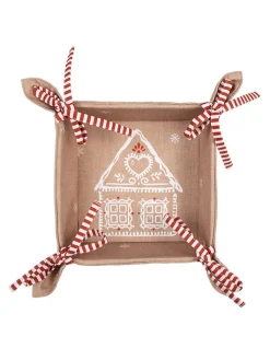 Clayre & Eef Aufbewahren & Servieren<Brotkorb in Hellbraun - (B)35 x (H)35 x (T)8 cm