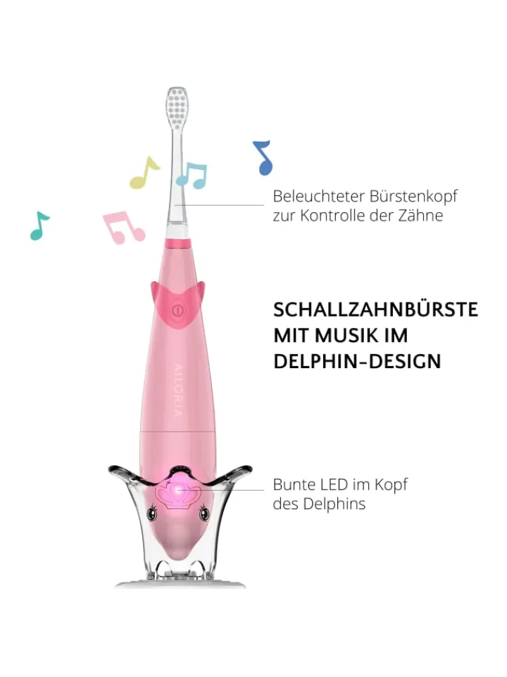 Ailoria Zahn & Mundpflege<BUBBLE BRUSH Kinder-Schallzahnbürste in rosa