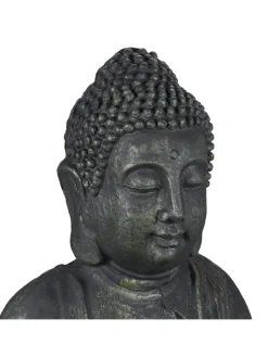 relaxdays Gartendekoration<Buddha Figur in Anthrazit - (H)70 cm