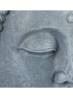 relaxdays Gartendekoration<Buddha Figur in Hellgrau - (H)70 cm