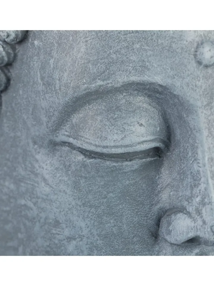 relaxdays Gartendekoration<Buddha Figur in Hellgrau - (H)70 cm