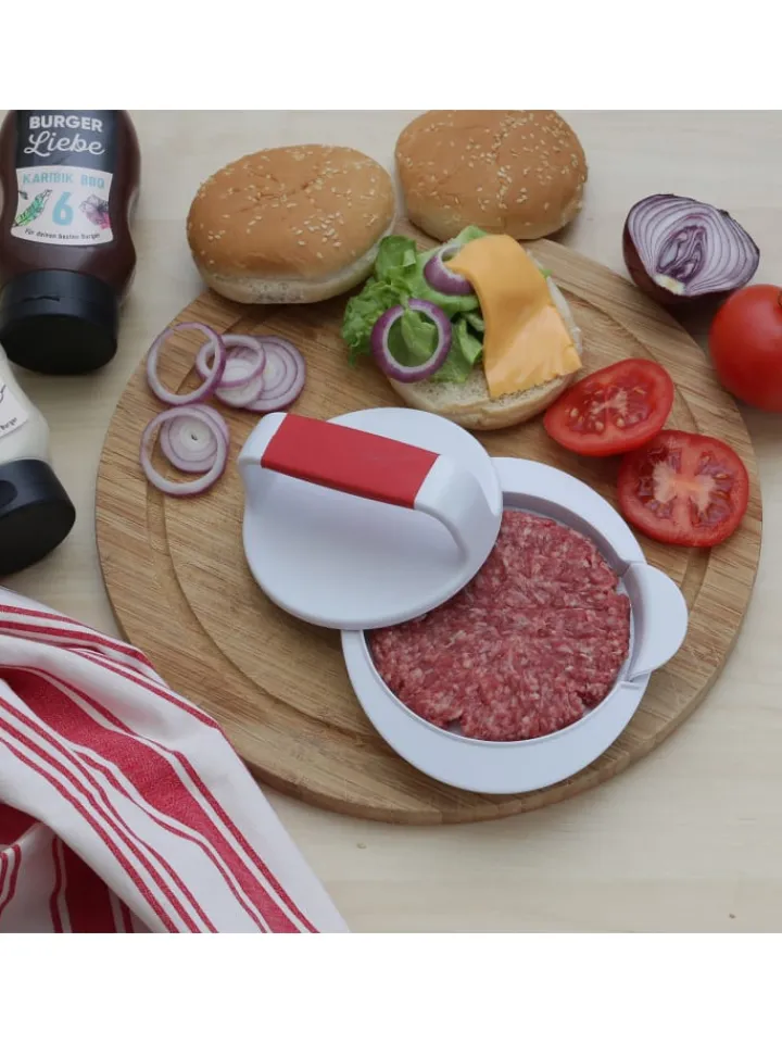 GAUMENKICK Grillen<Burgerpresse - Pattypresse für selbstgemachte Burger D: 12cm in weiß