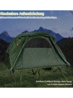 COSTWAY Gartenmöbel<Campingzelt mit selbstaufblasender Matratze für 2 Personen in Grün