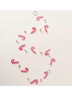 Boltze Wohndekoration<Capiz-Girlande "Candycane" in Rot/ Weiß - (L)180 cm