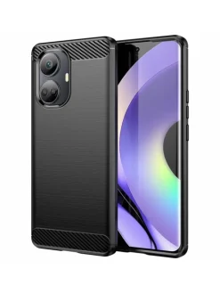 COFI 1453 Smartphones & Zubehör<Carbon Case Hülle kompatibel mit Realme 10 Pro Schwarz in Schwarz