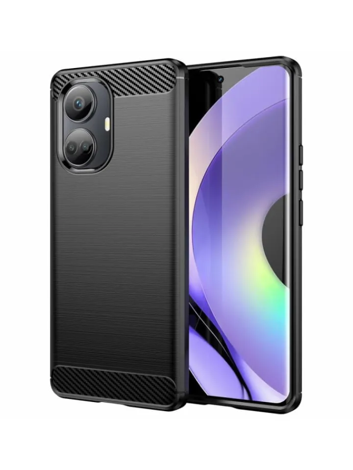 COFI 1453 Smartphones & Zubehör<Carbon Case Hülle kompatibel mit Realme 10 Pro Schwarz in Schwarz