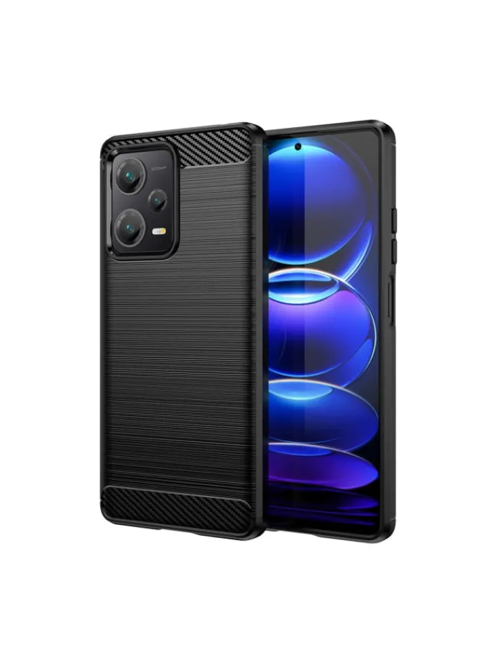 COFI 1453 Smartphones & Zubehör<Carbon Case Hülle kompatibel mit Xiaomi Redmi Note 13 4G flexible Silikon-Carbon-Hülle schwarz in Schwarz