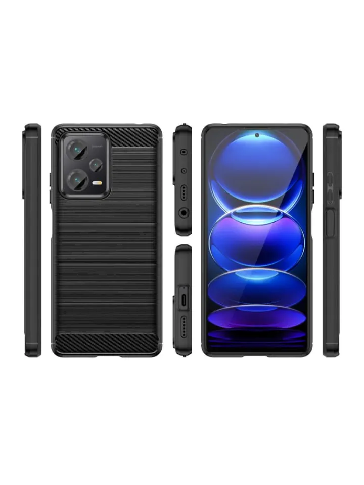 COFI 1453 Smartphones & Zubehör<Carbon Case Hülle kompatibel mit Xiaomi Redmi Note 13 4G flexible Silikon-Carbon-Hülle schwarz in Schwarz