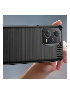 COFI 1453 Smartphones & Zubehör<Carbon Case Hülle kompatibel mit Xiaomi Redmi Note 13 4G flexible Silikon-Carbon-Hülle schwarz in Schwarz