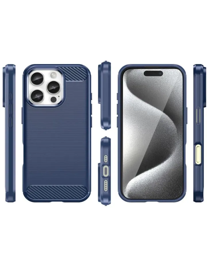 COFI 1453 Smartphones & Zubehör<Carbon Case Silikon Handyhülle blau für iPhone 16 Plus in Schwarz