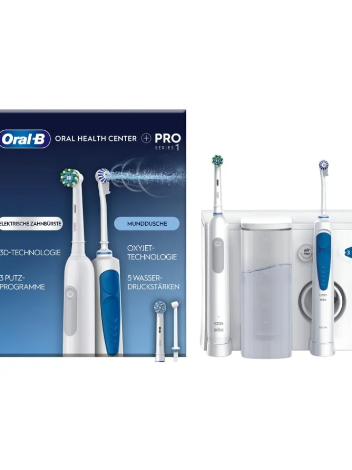 Oral-B Zahn & Mundpflege<Center OxyJet Reinigungssystem Munddusche mit Pro 1 in Weiß