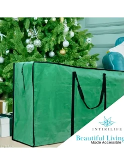 Intirilife Künstliche Weihnachtsbäume<Christbaum Aufbewahrungstasche Tannenbaum - Größe 135 x 34 x 68 cm in Grün