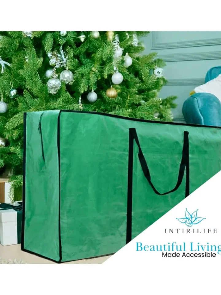 Intirilife Künstliche Weihnachtsbäume<Christbaum Aufbewahrungstasche Tannenbaum - Größe 135 x 34 x 68 cm in Grün