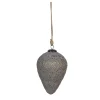 Clayre & Eef Weihnachtsschmuck<Christbaumkugel in Grau/ Gold - (H)15 x Ø 10 cm