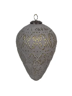 Clayre & Eef Weihnachtsschmuck<Christbaumkugel in Grau/ Gold - (H)15 x Ø 10 cm