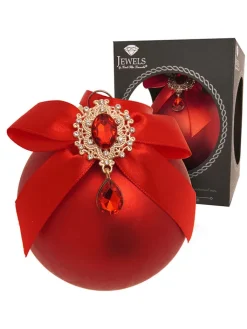 Krebs Glas Lauscha Weihnachtsschmuck<Christbaumkugel in Rot - Ø 8 cm