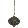 Clayre & Eef Weihnachtsschmuck<Christbaumkugel in Schwarz/ Gold - (L)13 x Ø 10 cm